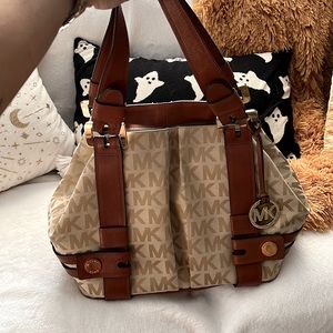 Canvas Michael Kors handbag leather handles